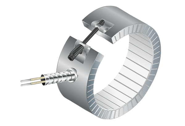 Ceramic band heater with armored lead